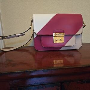 Michael Kors Pink and Cream Crossbody Bag